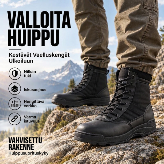 Unisex-ulkoilukäyttöön tarkoitetut korkeat taktiset taistelu saappaat