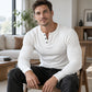 Miesten vapaa-ajan slim fit -neulepintainen Henley T-paita