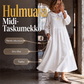 Naisten väljä pitkähihainen taskuinen maxi-mekko