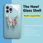 Płaska szklana obudowa z wzorem motyla 3D kompatybilna z iPhone'em